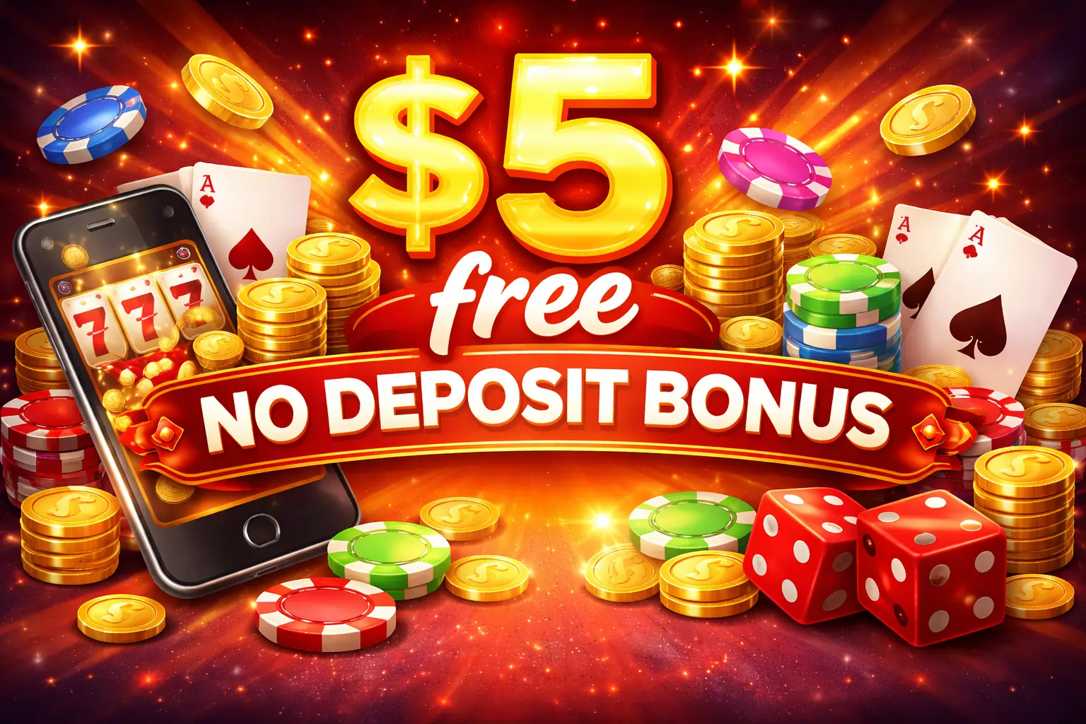 $5 free no deposit bonus