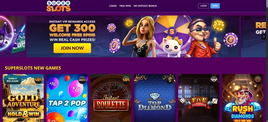 Super Slots Casino: No Deposit Bonus USA Games with 98% RTP